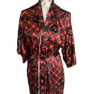 Victorias Secret NWT Dream Angels Red Satin Rebel Graffiti Robe Womens Size XS/S